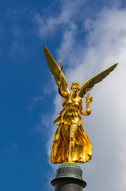 the golden angel of peace  Friedensengel   in Munich