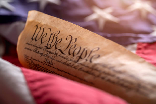 istock American Flag and USA Constitution - Independence Day 1152696074