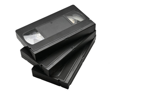 istock Videotapes for home use on a white background.Videocassette 1152697183