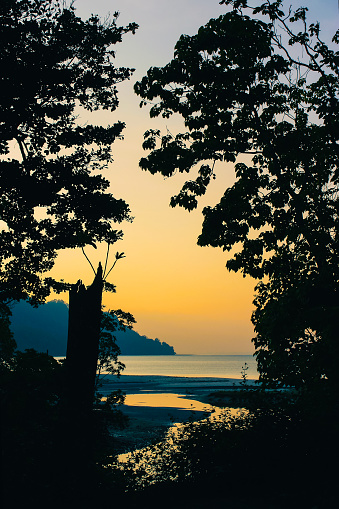 Sunset at Radhanagar beach of Havelock Island, Andaman and Nicobar Islands