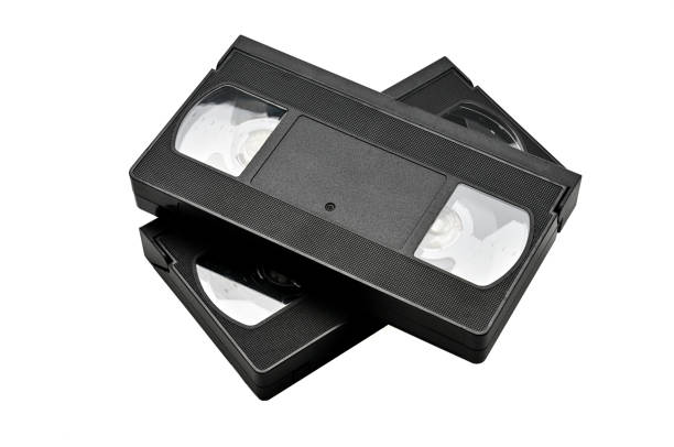 istock Videotapes for home use on a white background.Videocassette 1152697387