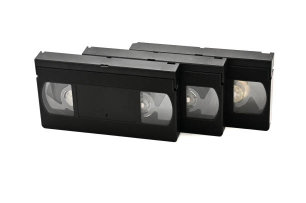 istock Videotapes for home use on a white background.Videocassette 1152698702