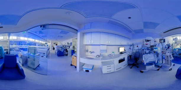 Hospital ward for prematurely born infants with ultraviolet lighting Hospital ward for prematurely born infants with ultraviolet lighting electromagnetic photos stock pictures, royalty-free photos & images