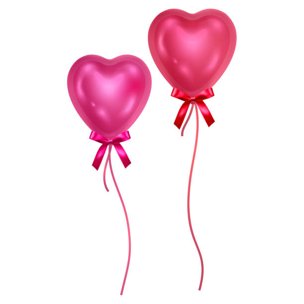 istock Vector heart shaped balloons set isolated on white background. bright colorful balloons on white background. Festive decoration element for Valentine's Day or Wedding. Vector illustration 1152699860