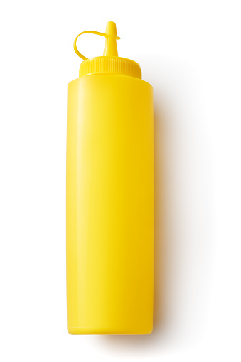 Seasoning: Mustard Bottle Isolated on White Background