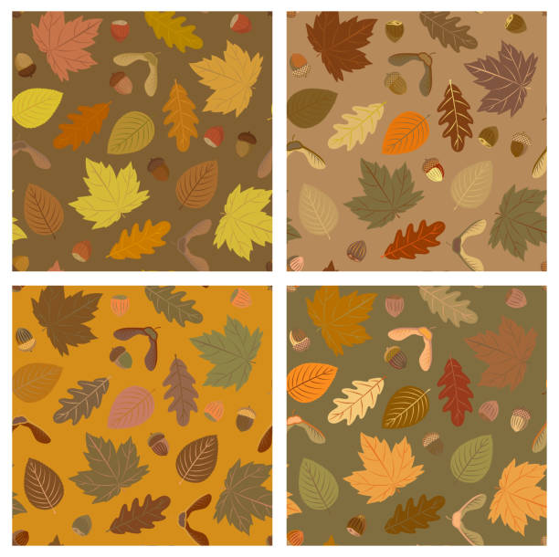 herbst-muster - chestnut chestnut tree backgrounds seamless stock-grafiken, -clipart, -cartoons und -symbole