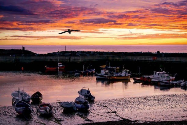 istock Harbour boats sunrise at Staithes 1152706761