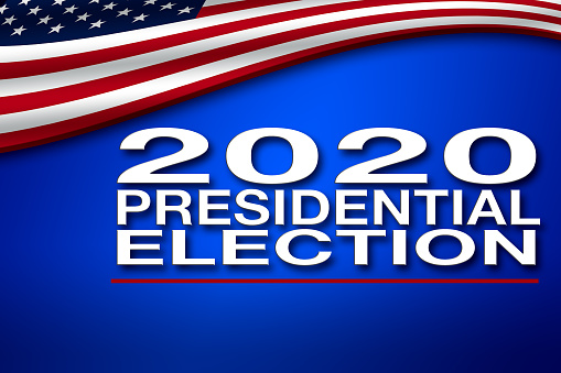 2020 Presidential Election banner with USA flag