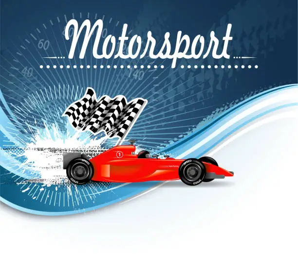 Vector illustration of racecar message