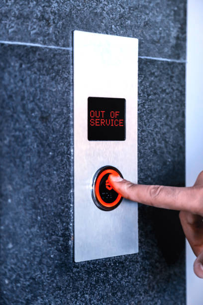 istock Out of service message on an elevator's led screen 1152709492