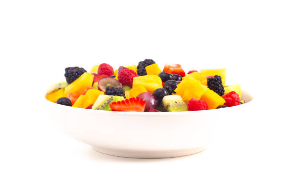 istock A Bowl of Rainbow Colored Fruit Salad Isolated on a White Background 1152713469