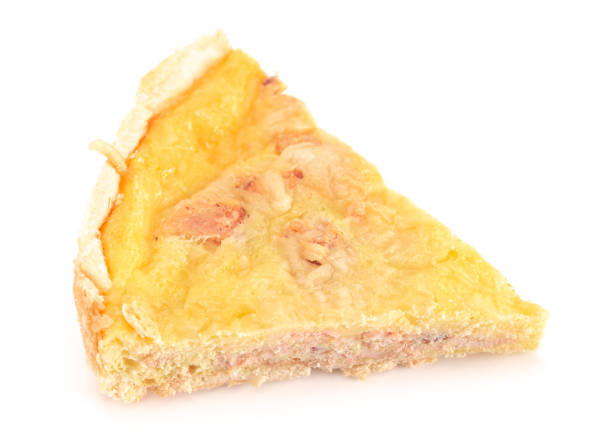 istock Slice of Classic Quiche Lorraine Isolated on a White Background 1152724894