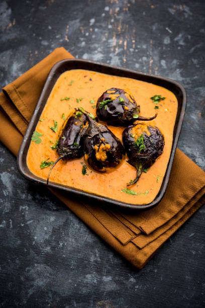 istock Baingan masala / Eggplant / brinjal curry served in bowl or pan, selective focus 1152732754