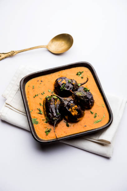 istock Baingan masala / Eggplant / brinjal curry served in bowl or pan, selective focus 1152732838