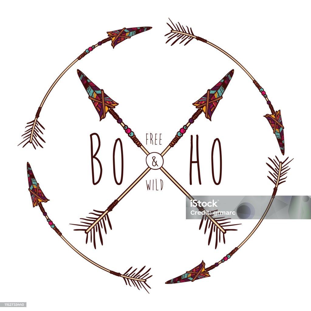 Boho Sign Design Boho Style Design Stock Illustration - Download Image Now - Abstract ...