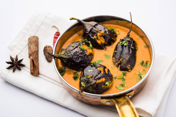 istock Baingan masala / Eggplant / brinjal curry served in bowl or pan, selective focus 1152734563