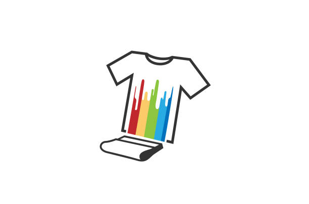 creative t-shirt silkscreen logo symbol wektor ilustracja - serigraphy stock illustrations