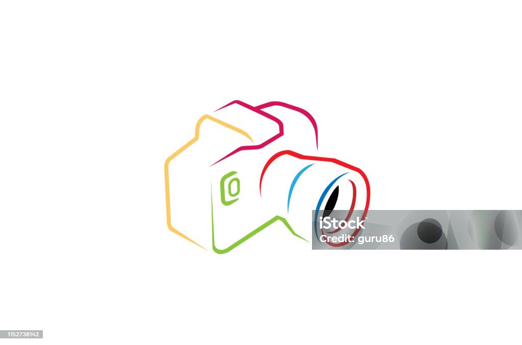 Creative Colorful Camera line Logo Design Symbol Vector Illustration Camera - Photographic Equipment stock vector