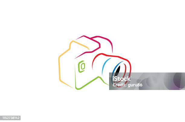 Creative Colorful Camera Line Logo Design Symbol Vector Illustration Stock Illustration - Download Image Now