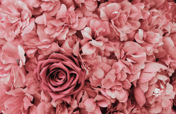 istock beautiful artificial flowers background, vintage style; 1152742116