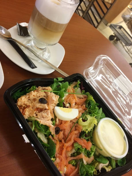 istock Salmon and chicken fresh salad 1152743356