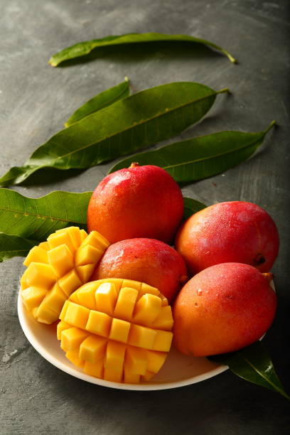 istock Healthy breakfast with mangoes. 1152750123