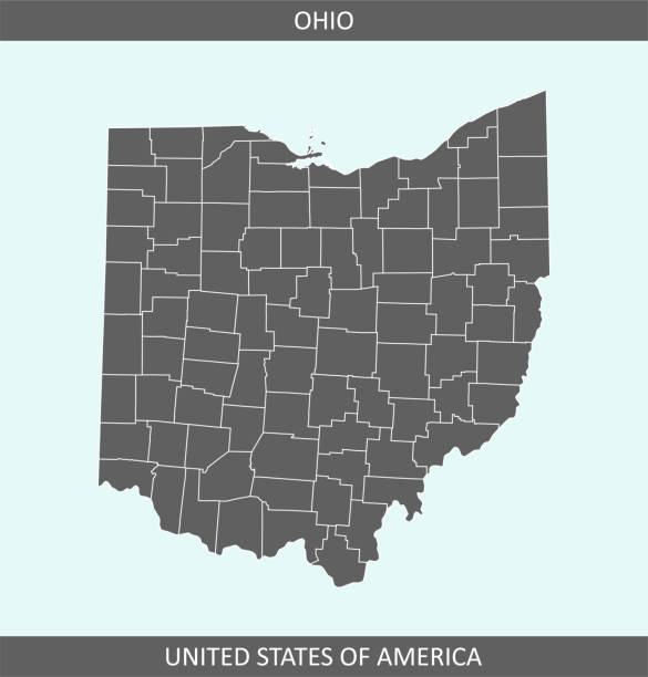 Ohio county map The map is accurately prepared by a map expert. morgan county stock illustrations