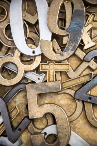 istock Large metal digital English letters 1152753980