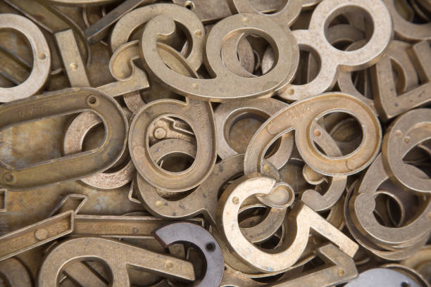 istock Large metal digital English letters 1152754487