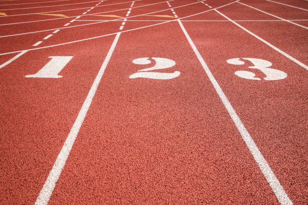 istock Running track or athlete track with lane numbers 1152758528