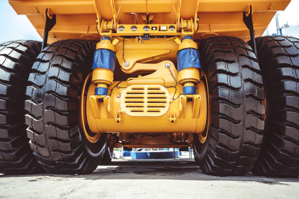 istock Cargo tires new at the exhibition 1152759539