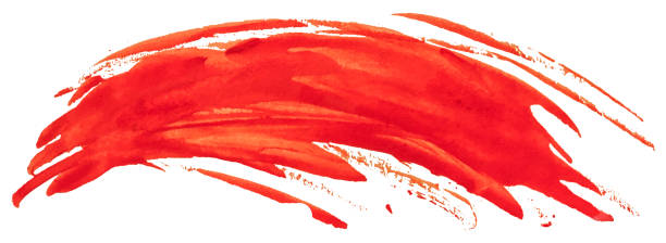 ilustrações, clipart, desenhos animados e ícones de curso vermelho da escova da mancha da pintura da textura da aguarela. ilustração do vetor eps10. - watercolor painting watercolour paints brush stroke abstract
