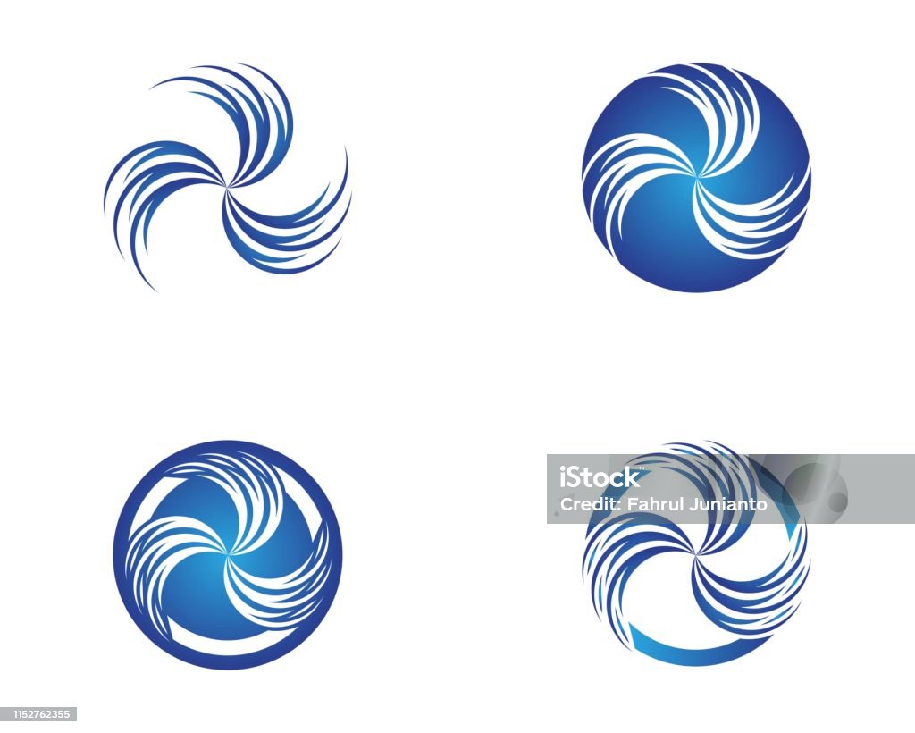 Wave Loop Circle Wave Circle Vector Template Stock Illustration - Download Image Now ...