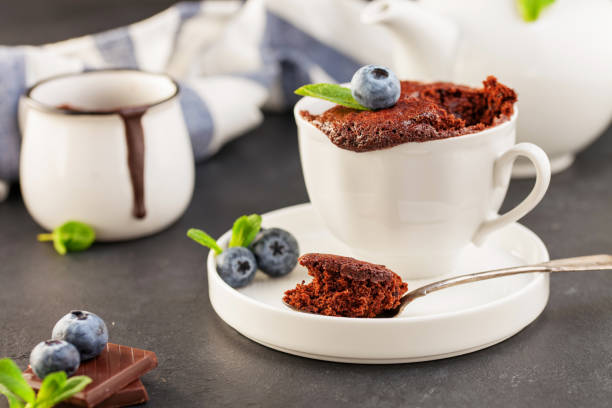 istock Mug Cake with chocolate and blueberries 1152763358