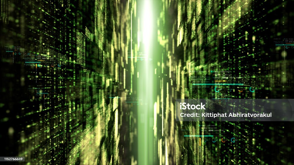 Futuristic Digital Abstract Matrix Particles Grid Stock Illustration ...