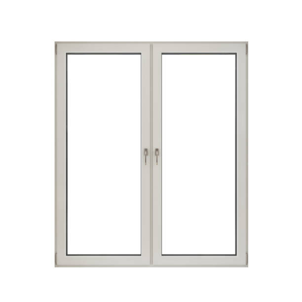 istock White plastic double door window isolated on white background, 3d rendering 1152768597