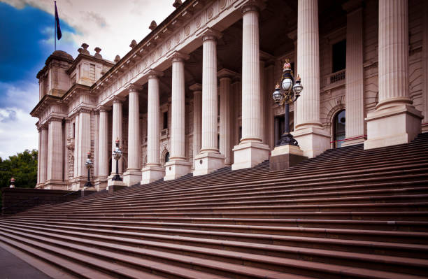 melbourne parliament house - canberra australian culture government australia fotografías e imágenes de stock