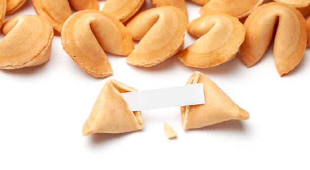 istock Chinese fortune cookies. Cookies with empty blank inside for prediction words. Isolated on white background. 1152770169
