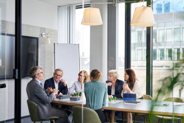 group of business people in the conference room - engineering business white collar worker construction imagens e fotografias de stock