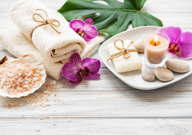 istock Natural spa ingredients with orchid flowers 1152771444
