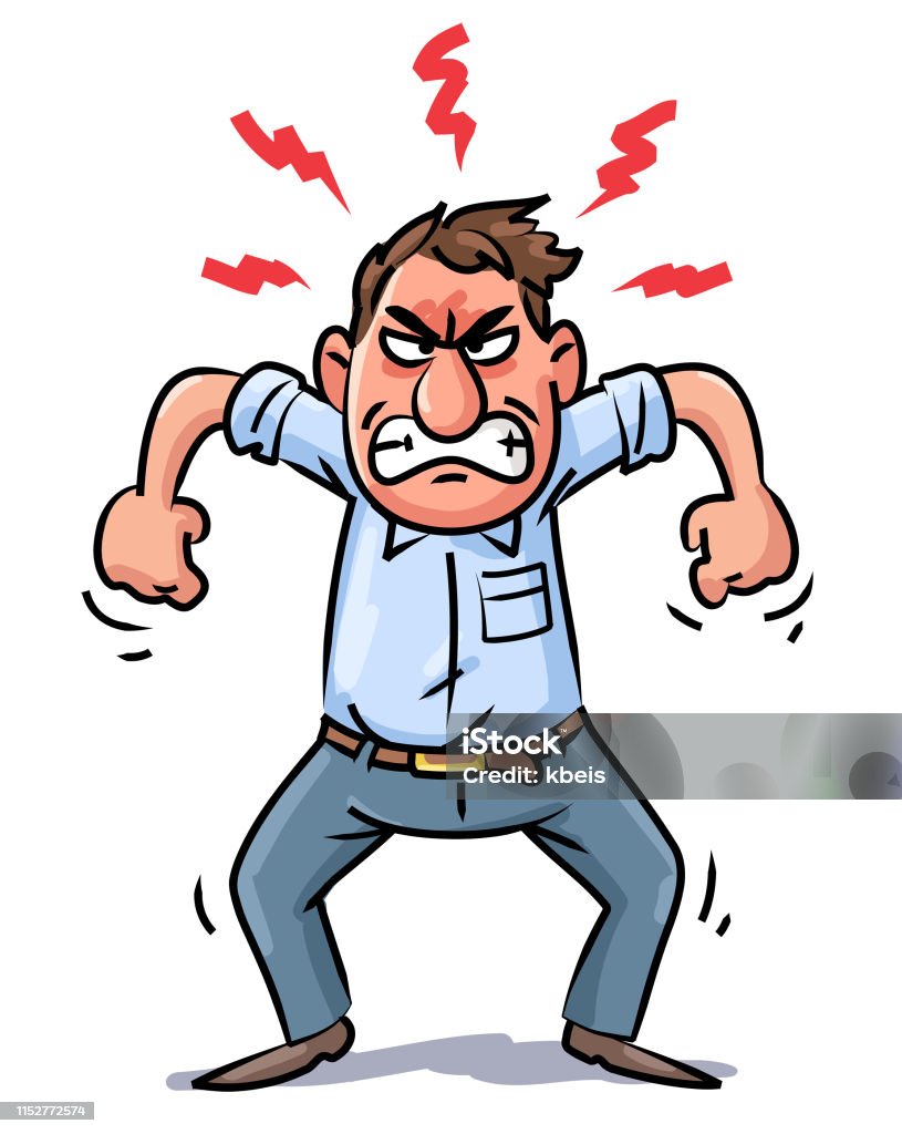 Man In Rage Stock Illustration - Download Image Now - Anger, Displeased, Men  - iStock