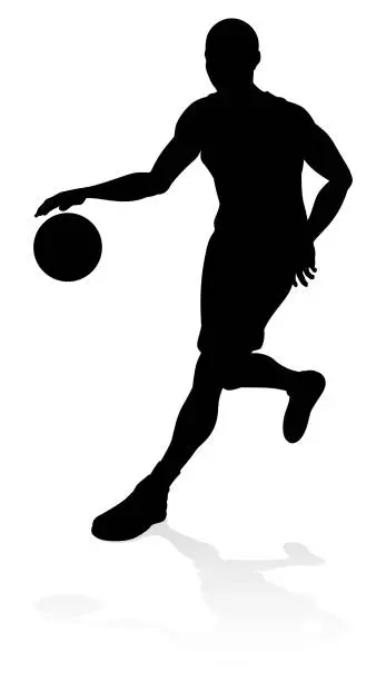 Vector illustration of Basketball Player Sports Silhouette
