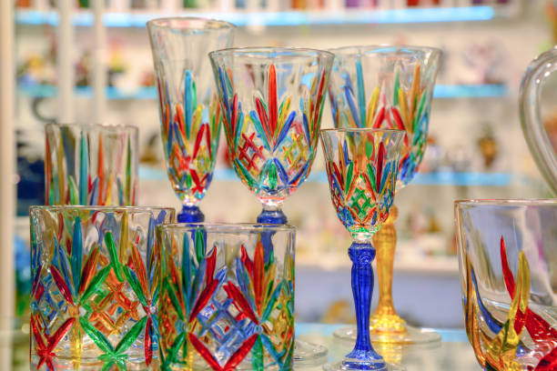 Famous Murano glass, Italy Beautiful colorful Murano glass in Venice, Italy murano stock pictures, royalty-free photos & images