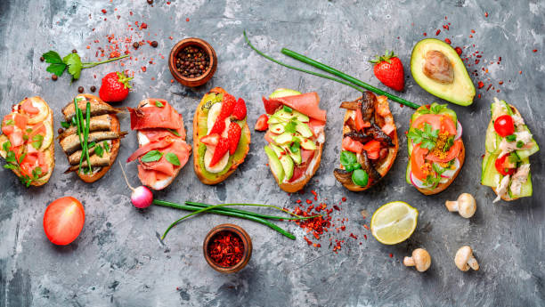 istock Set of assorted bruschetta 1152775566