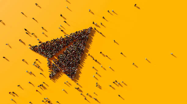 istock Human Crowd Forming A Paper Airplane Symbol 1152775628