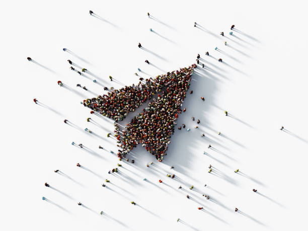 istock Human Crowd Forming A Paper Airplane Symbol 1152775667