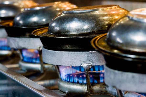 istock Gas burner on a industrial kitchen 1152775764