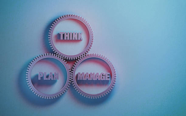 istock Metal Cogs With Think Plan And Manage Words On Blue Paper Background- Management Concept 1152775886