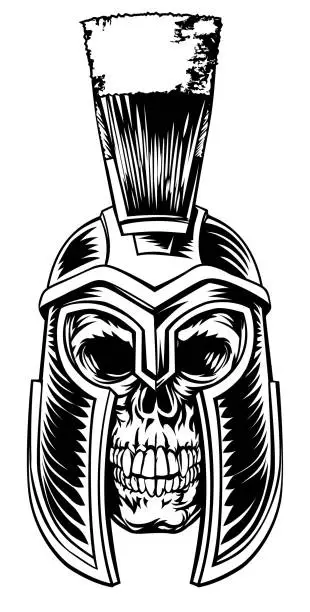 Vector illustration of Skull Spartan Graphic