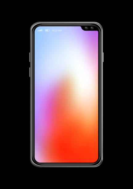 istock All-screen colorful smartphone mockup isolated on black. 3D render 1152785866